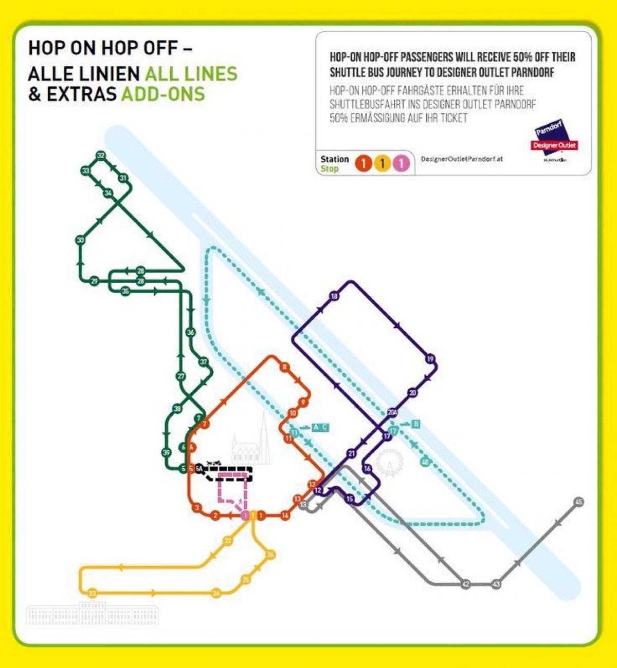 Vienna hop on hop off bus tour map