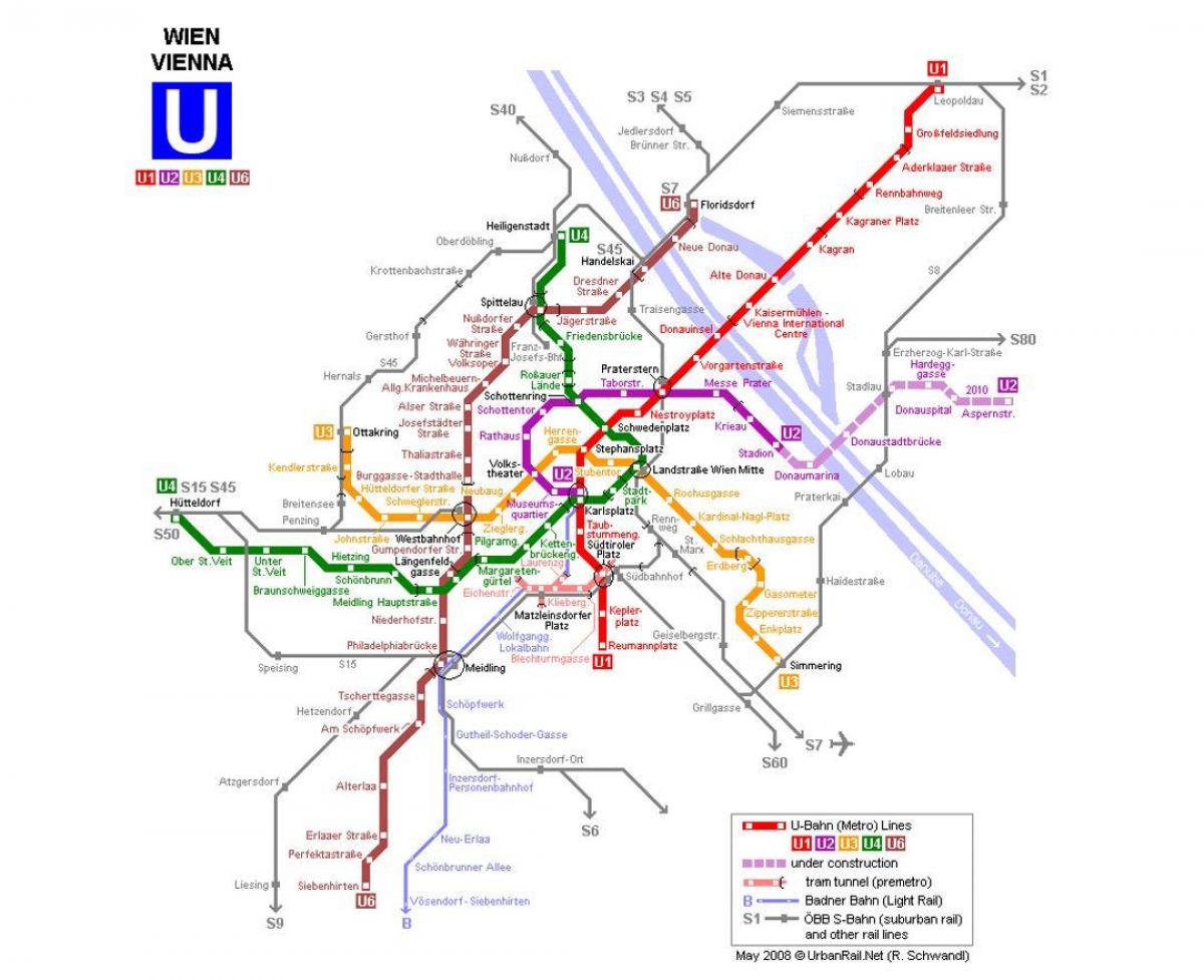 Map of u1 Vienna
