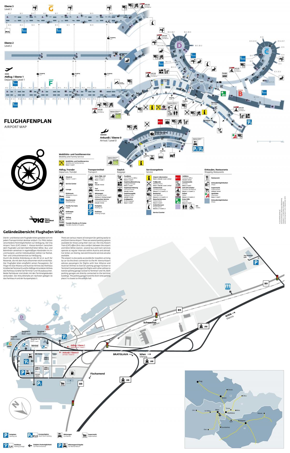 Vienna airport departures map