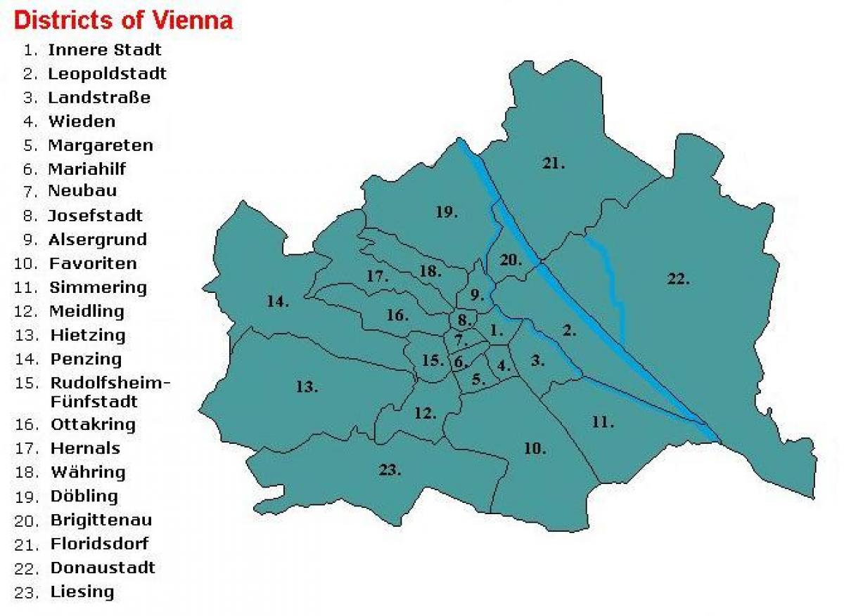 Wien districts map
