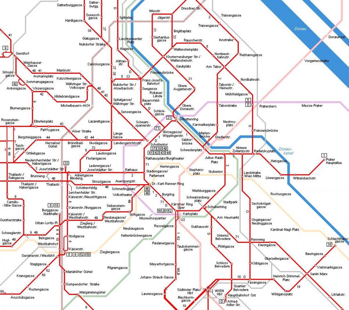 Vienna Austria tram map