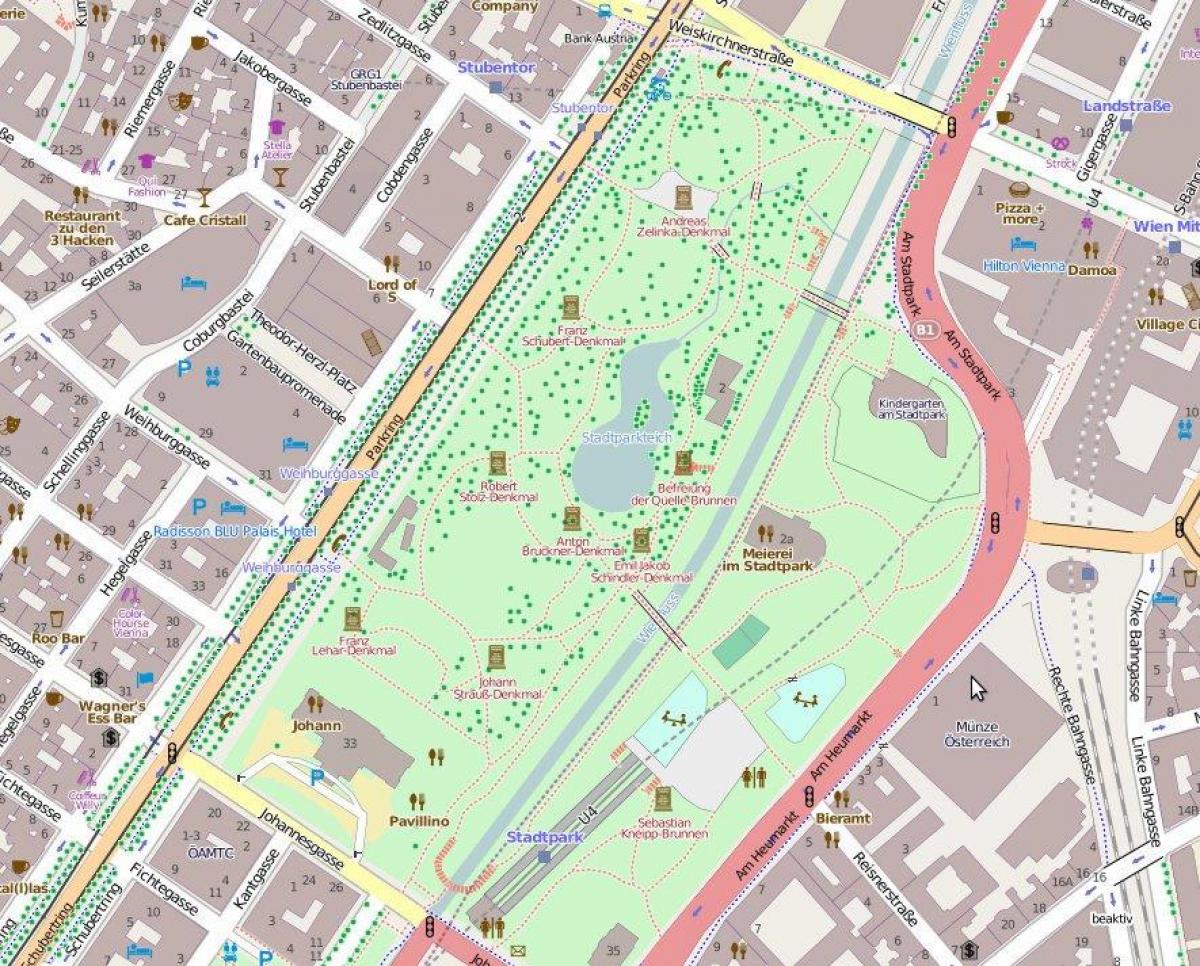 Map of stadtpark Vienna