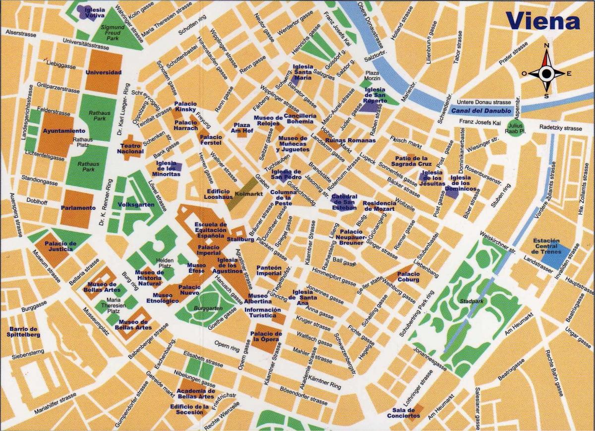 Map of street  central Vienna