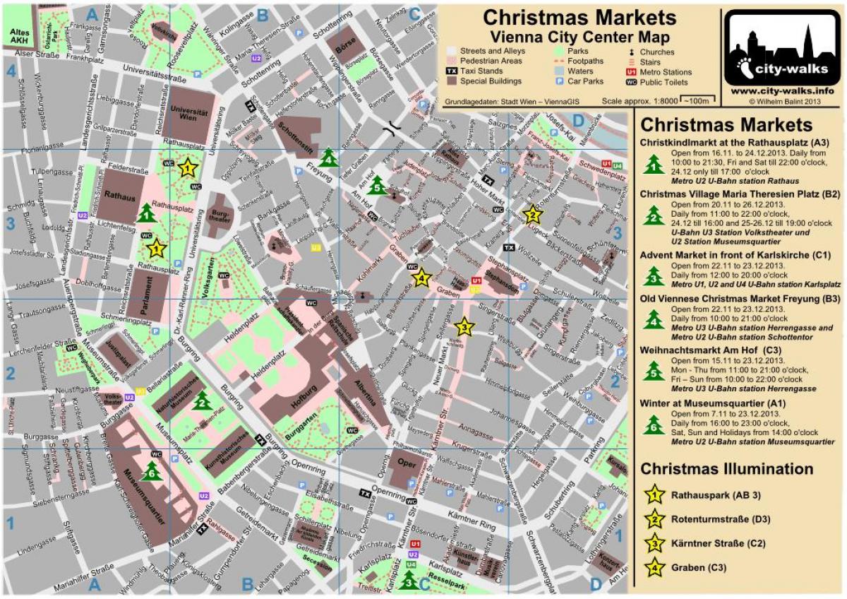 Map of Vienna christmas market
