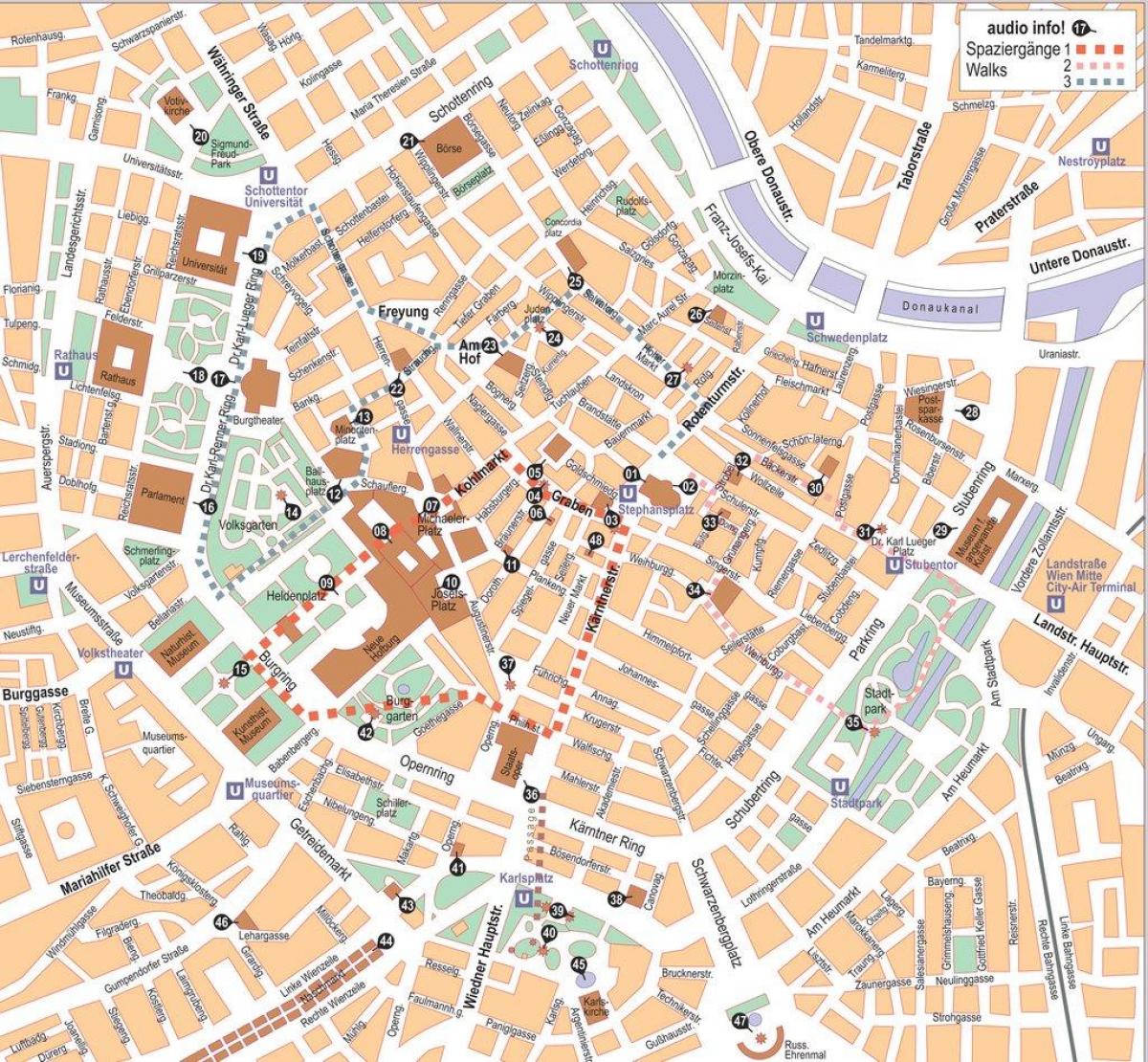 Vienna Austria city center map