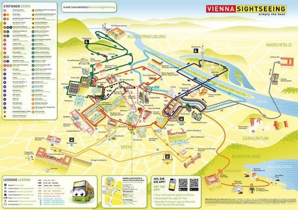 Map of Vienna sightseeing bus