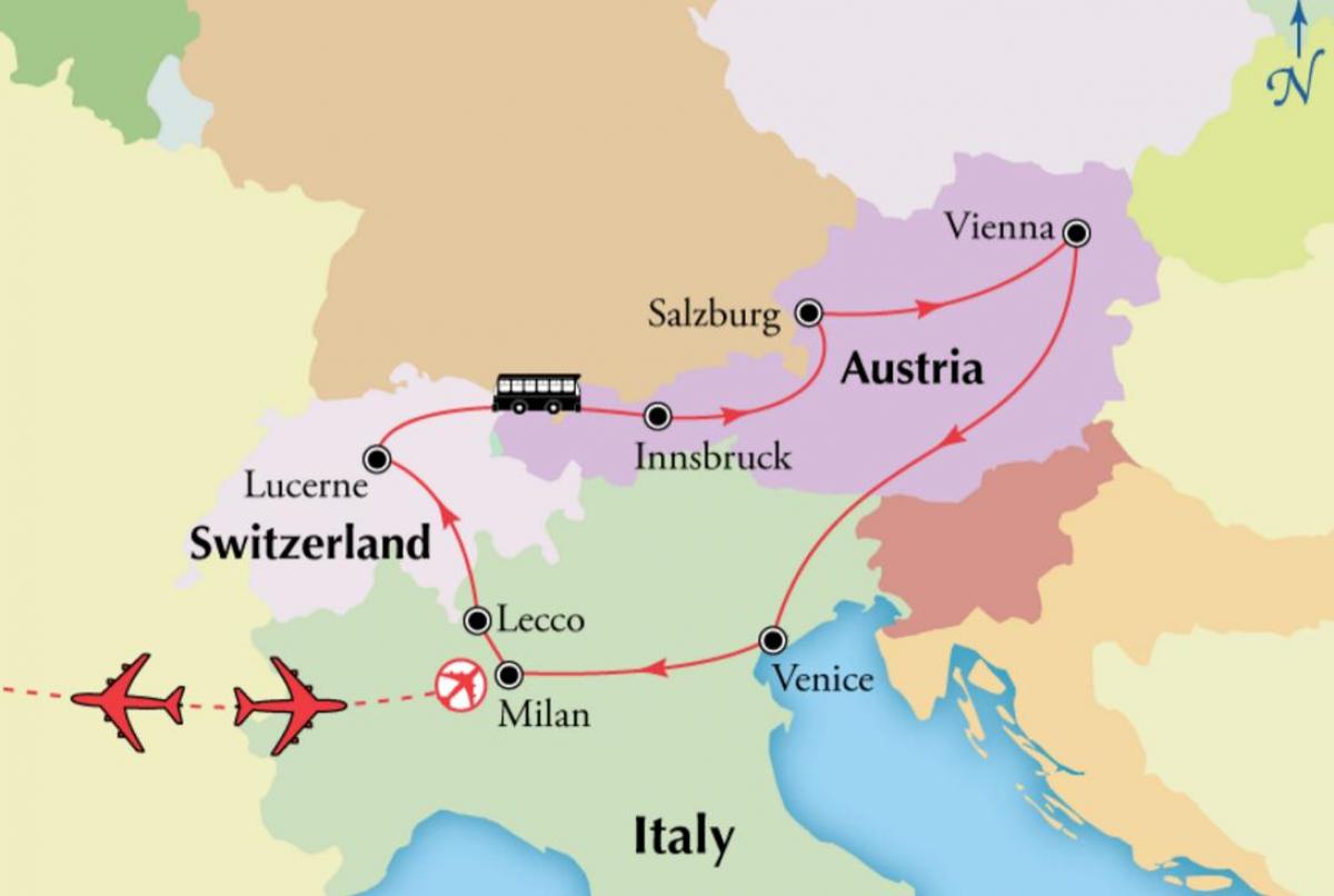 Map of Vienna switzerlan