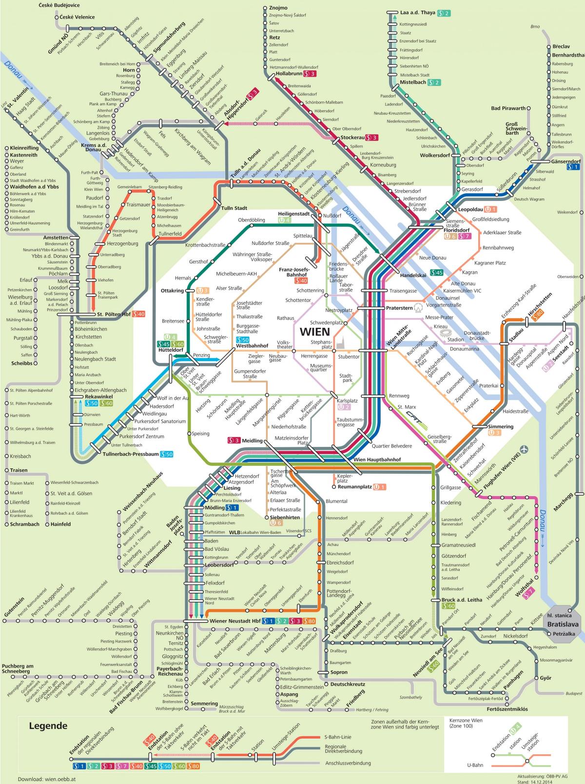 Vienna city transport map