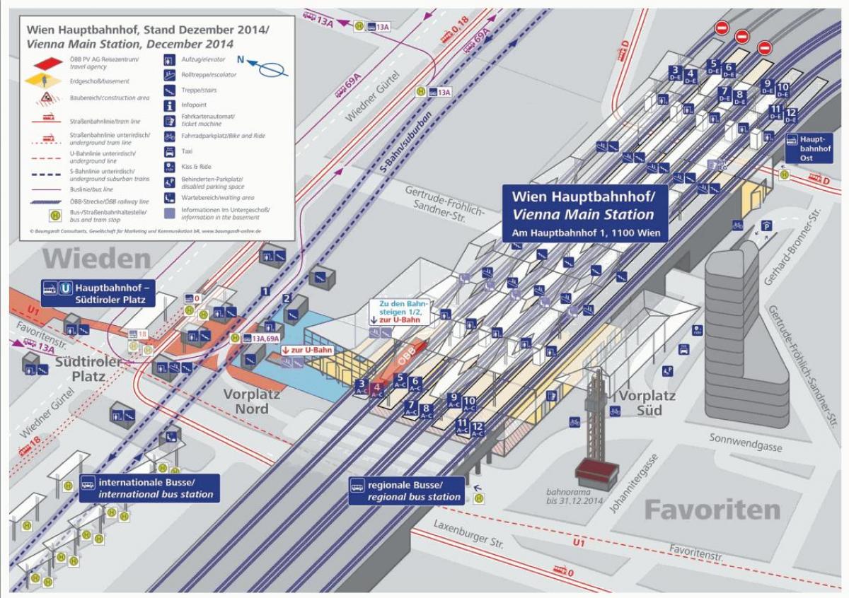 Map of Wien hbf platform